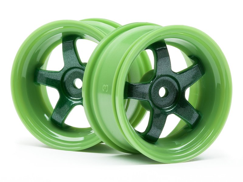 26 x 3 mm Work Meister S1 Wheel Offset, Green - 2 Piece