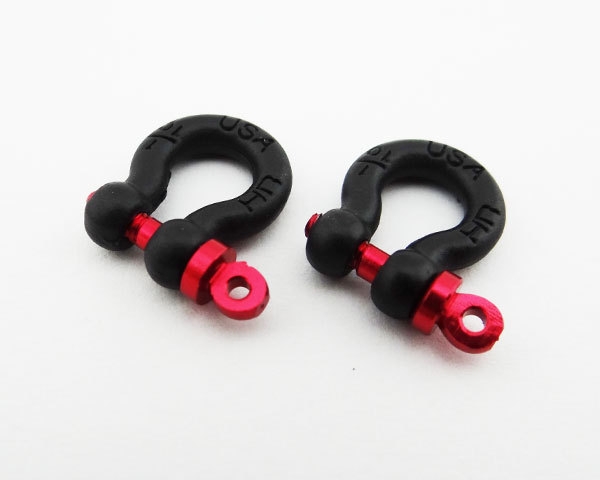 2 Piece 1 By 10 Scale Aluminum Black Tow Shackles D-rings