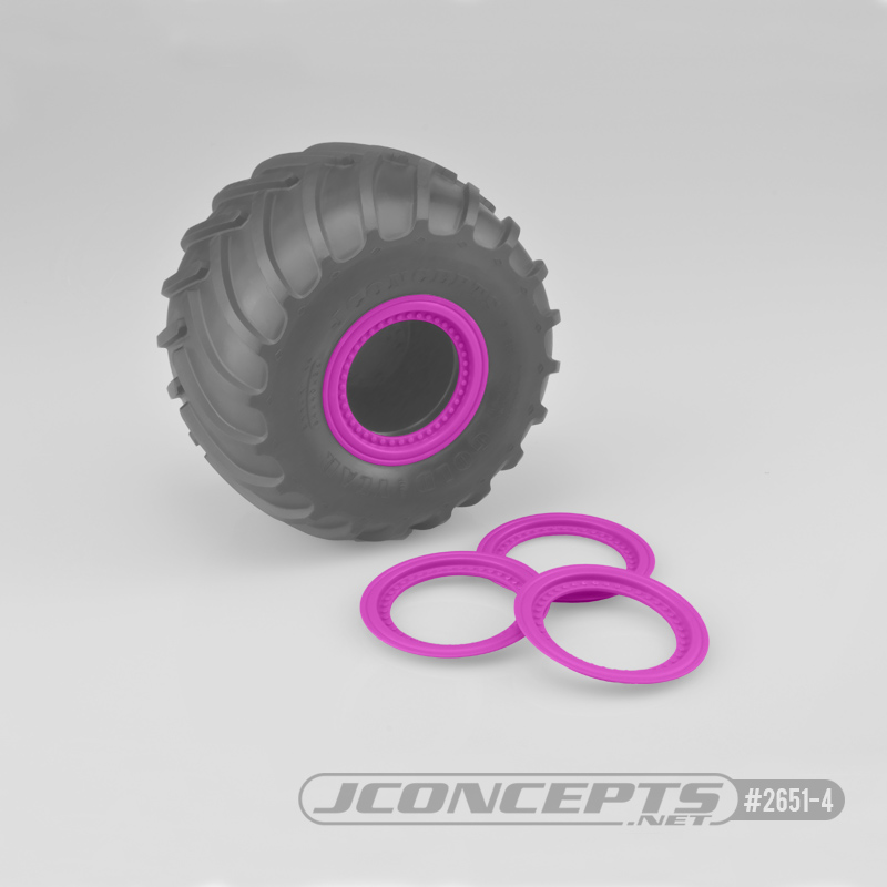 Jco26514 Tribute Wheel Mock Beadlock Rings Glue-on-set, Pink - 4 Piece