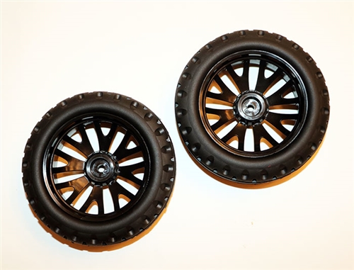 Dhk8142-802 Front Tires Glued & Mounted On Black Wheels Cage-r - Set Of 2