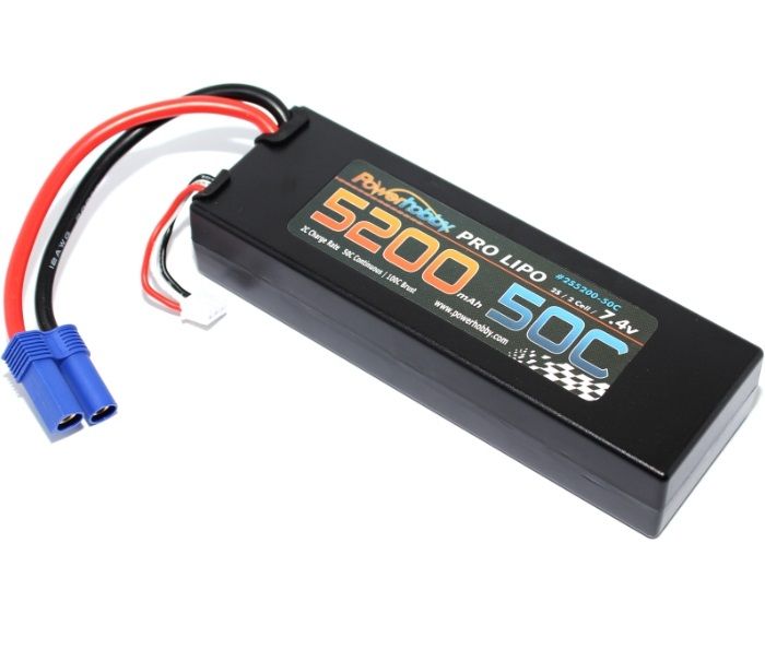 Phb2s520050cec5hcs 5200 Mah 7.4v 2s 50c Lipo Battery With Hardwired Ec5