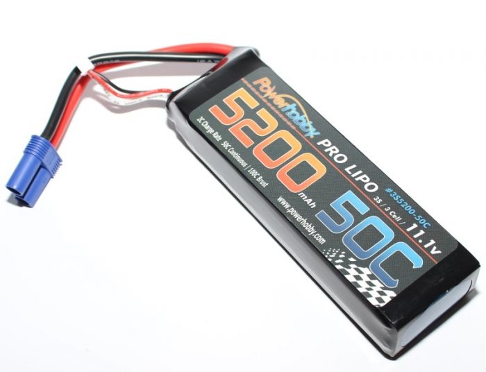 Phb3s520050cec5hcs 5200 Mah 11.1v 3s 50c Lipo Battery With Hardwired Ec5