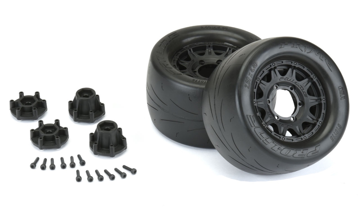 Pro1011610 2.8 In. Prime Street Tires Mounted On Raid 6 X 30 Tires, Black