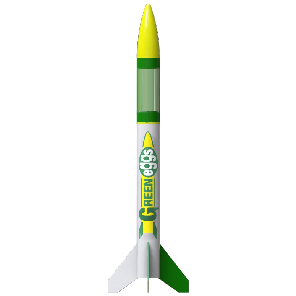 Est1718 Green Eggs Bulk Pack Of Model Rockets, White Box With Color Label - Pack Of 12