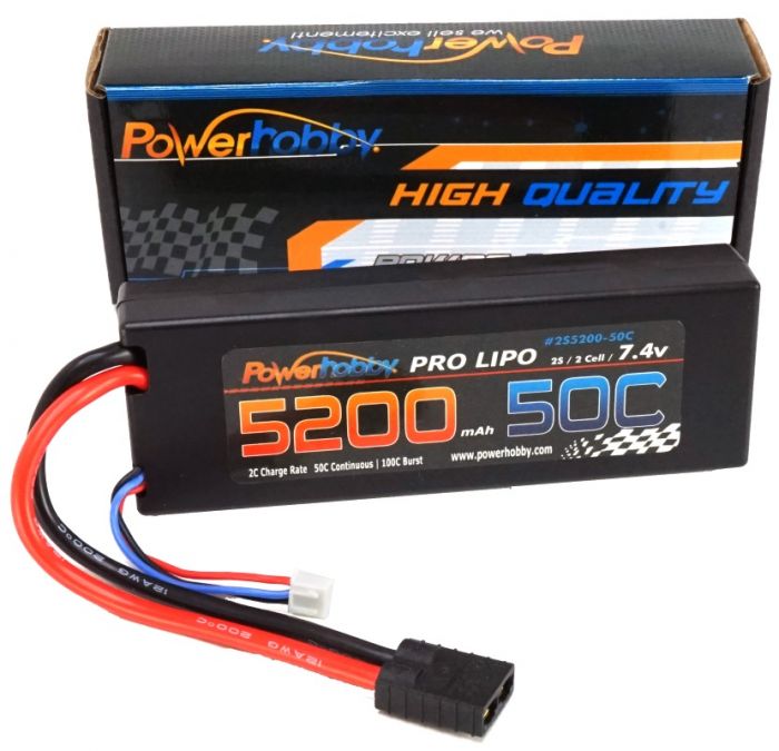 Phb2s520050ctrx 5200mah 7.4v 2s 50c Lipo Battery With Hardwired Genuine Traxxas Plug