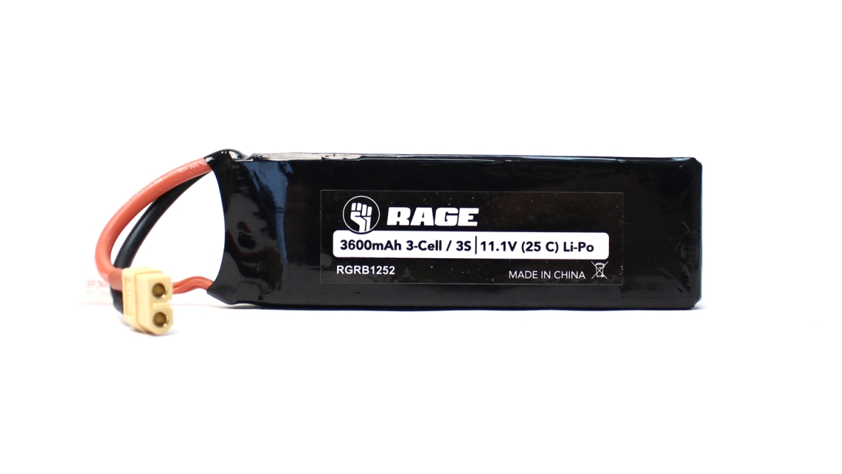 Rage Rc Rgrb1252 Super Cat Sc700bl 11.1v 3s 25c 3600mah Li-po Battery With Xt60