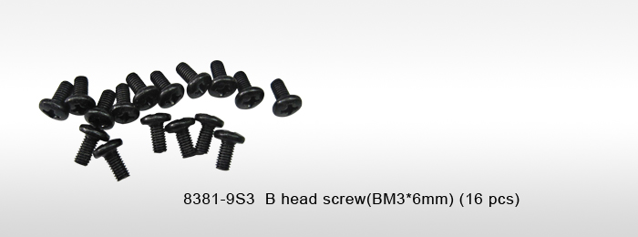 Dhk8381-9s3 3 X 6 Mm B Head Screw, 16 Piece
