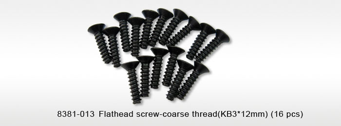 Dhk8381-013 3 X 12 Mm Coarse Thread Flathead Screw, Maximus - 16 Piece