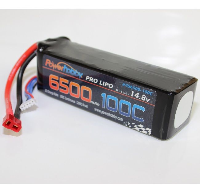 Phb4s6500100cdns 6500mah 14.8v 4s 100c Lipo Battery With Hardwired T-plug