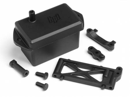 Hpi100324 Receiver Box-upper Deck Parts Set With Firestorm Spare Parts Kit, Black