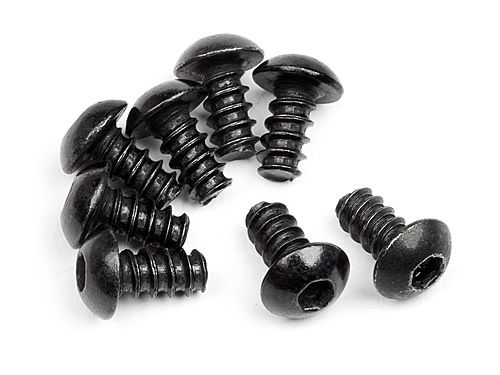 Hpi103672 M3 X 6 Mm Tapping Flanged Button Head Screw Hex Socket Vorza Flux, 8 Piece
