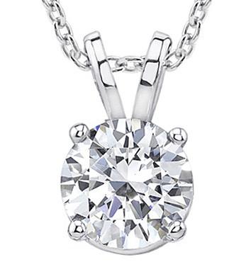Hc11435 1.25 Ct Gold Diamond Pendant With Chain Necklace, Color F - Vs1 Clarity