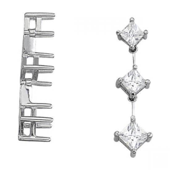 Hc11761 1 Ct Princess Diamonds Pendant Necklace Without Chain Gold 14k, Color F - Vvs1 Clarity