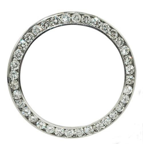40266 3 Ct Round Custom Diamond Bezel To Fit Rolex Date Adjustable Watch