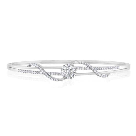 27069 2.50 Ct Diamonds Womens Bangle - 14k White Gold