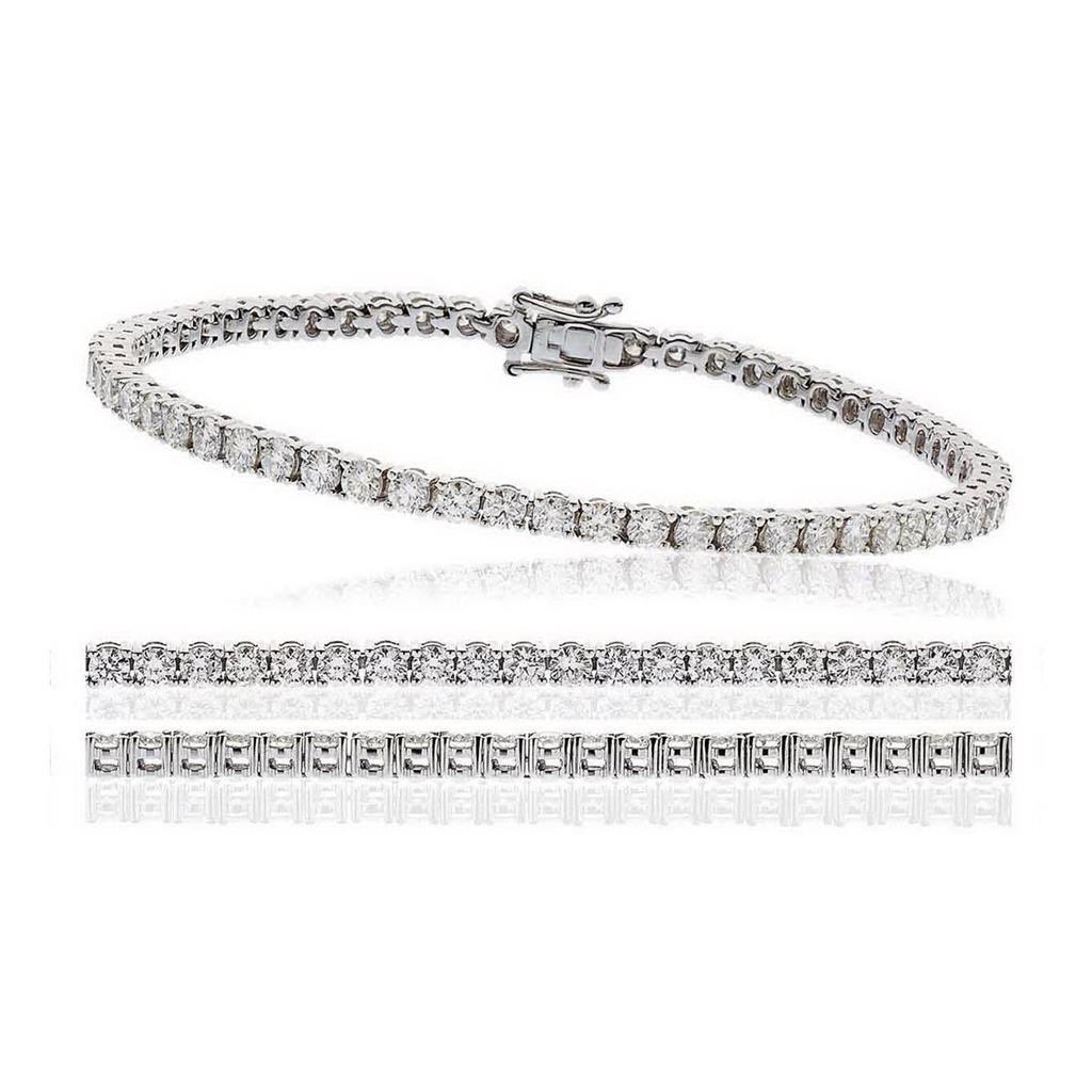 23570 6.50 CT Womens Round Small Diamonds 14K White Gold Tennis Bracelet