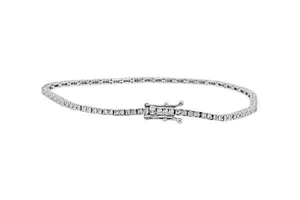 23377 Womens Fine Round Shaped Diamond 14k White Gold Tennis Bracelet