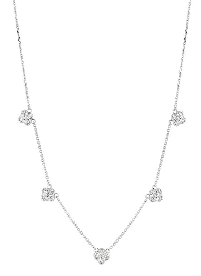 Hc10685 0.38 Ct Round Brilliant Diamond White Gold 14k Diamond Necklace, Color G & H - Vs2-si Clarity