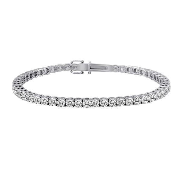 5 CT Round Brilliant Diamond Tennis Bracelet - 14K White Gold