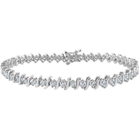 Diamond Solid 14K White Gold Fine Tennis Bracelet