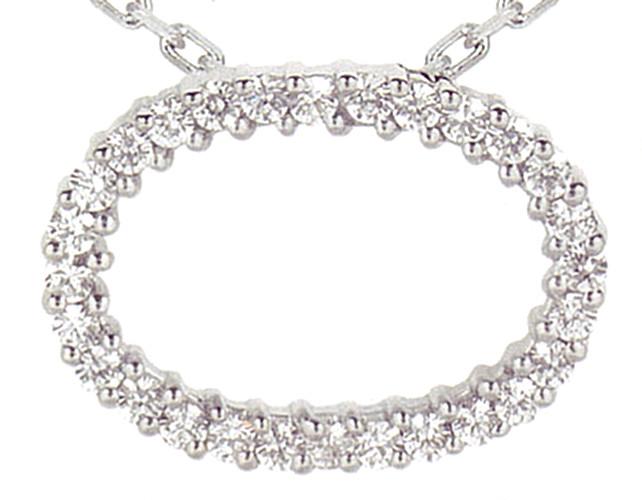 Hc11835 2.01 Ct Oval Expensive Diamond Gold Necklace, Color F - Vvs1 Clarity