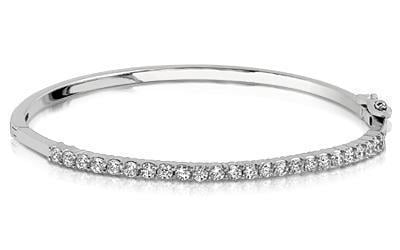 36902 2.40 Ct Solid Gold Fine Jewelry Round Brilliant Cut Diamond Bangle Bracelet