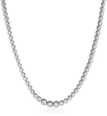 28366 10.00 Ct Women White Gold 14k Round Cut Sparkling Diamonds Necklace