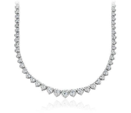 28384 20.00 Ct White Gold 14k Round Cut Sparkling Diamond Women Necklace