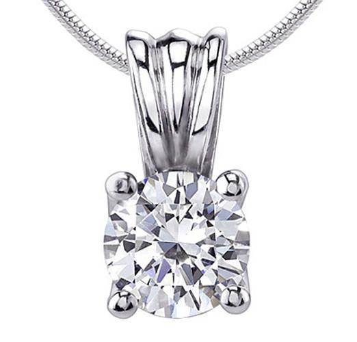 Hc10760 0.75 Ct Diamond Pendant Necklace Jewelry Gold - Color G - Si1 Clarity