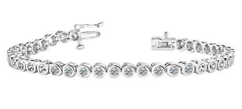 23801 12.00 Ct Ladies White Gold Round Brilliant Cut Diamonds Tennis Bracelet