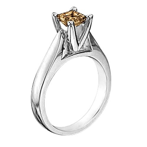 Hc10802-6 1 Ct Champagne Diamond Solitaire Wedding Ring Gold Champagne-brown - Vs1 Clarity