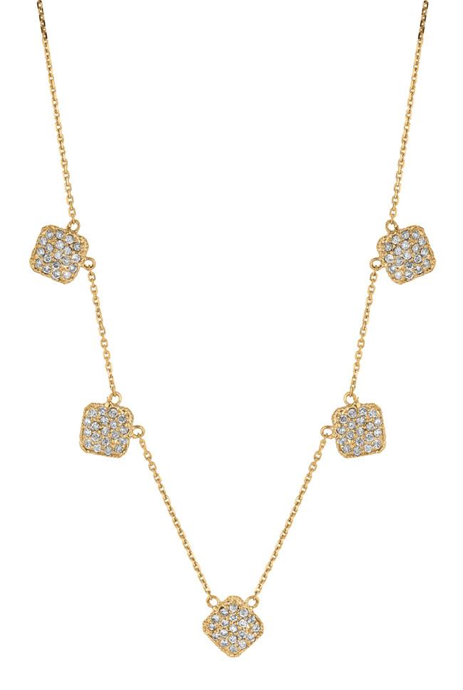 Hc10812 1 Ct 18 In. 14k Yellow Gold Diamond Square Necklace Pendant - Color G-h - Vs2 & Si Clarity