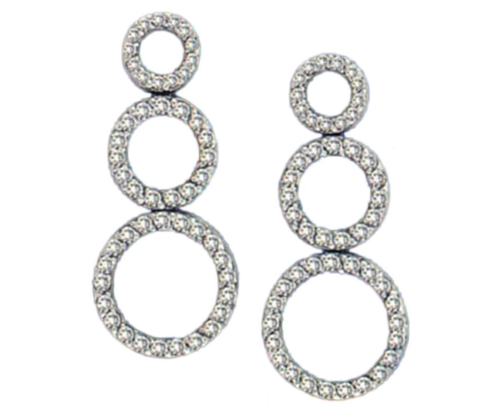 Hc10815 1 Ct Diamonds White Gold 14k Women Jewelry Circle Earrings - Color G-h - Vs2 & Si Clarity