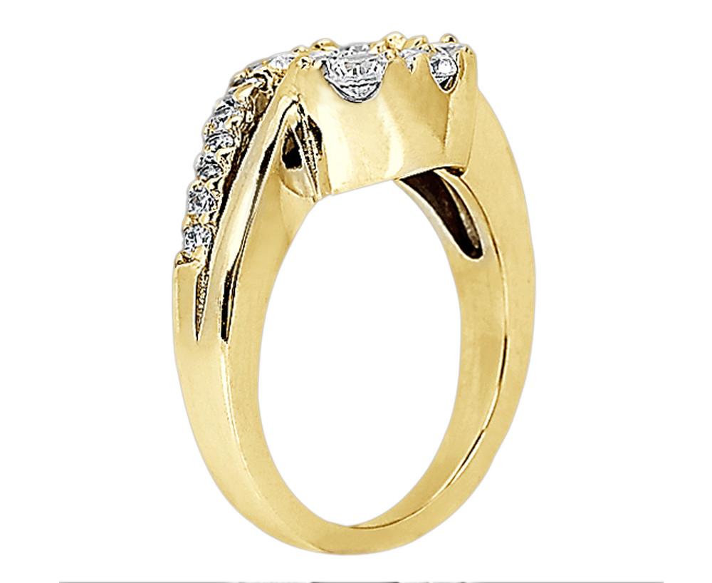 Hc10819-6 1 Ct Diamonds Fancy Ring Yellow Gold Anniversary Ring - Color F - Vvs1 Clarity