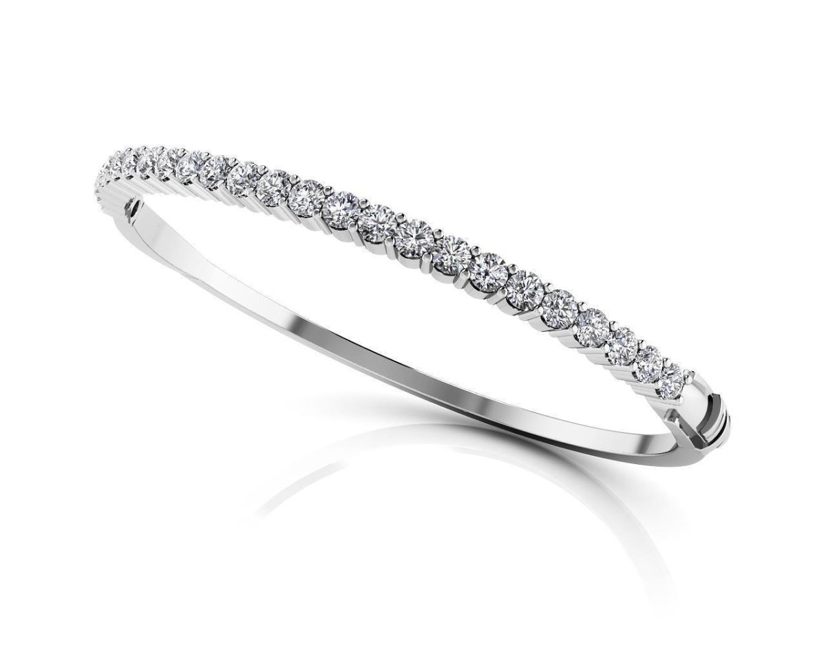 26984 5 Ct Sparkling Brilliant Diamonds Women Bangle - White Gold