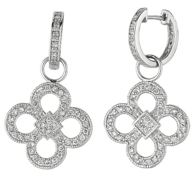 Hc10833 1 Ct Round Brilliant Diamond Hoop Earring, White Gold 14k - Color G-h - Vs2 & Si Clarity