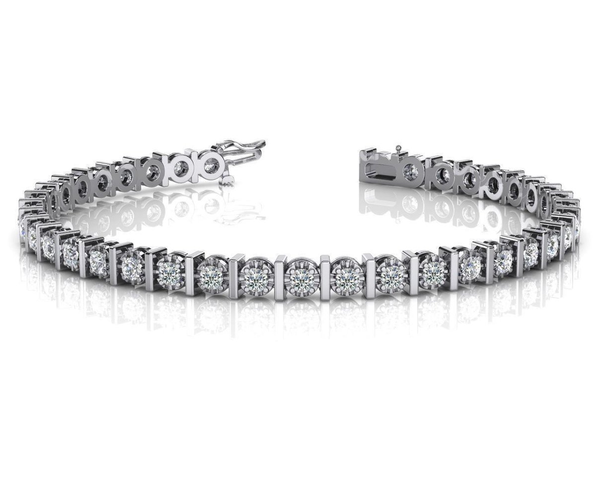 23805 6.00 Ct Solid Gold Jewelry Sparkling Round Shaped Diamonds Tennis Bracelet