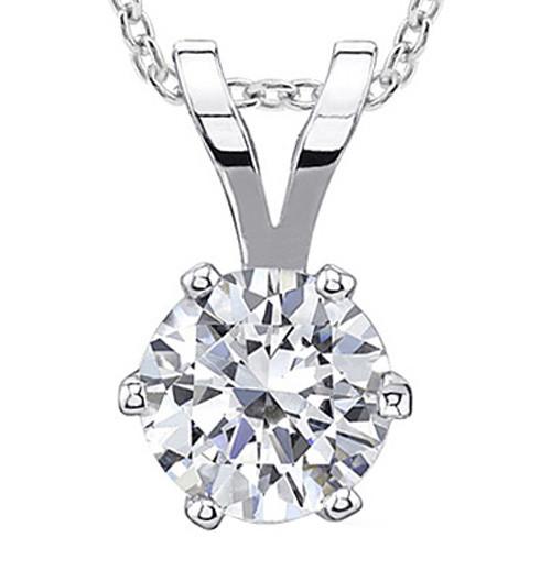 Hc10848 1 Ct Sparkling Round Diamond Jewelry Pendant Necklace - Color G - Si1 Clarity