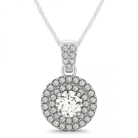 Hc11967 1.85 Ct Round Diamonds White Gold 14k Pendant Necklace Without Chain - Color F - Vvs1 Clarity