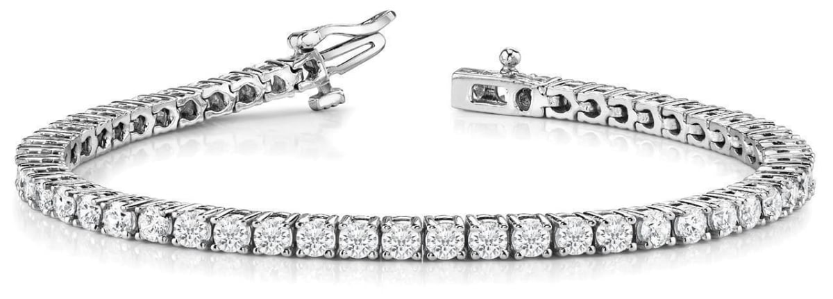 22370 6.00 Ct Round Cut Sparkling Diamonds 14k White Gold Tennis Bracelet