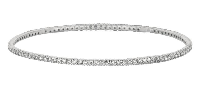 4623 2.57 Ct Prong Setting Round Brilliant Diamond White Gold Bangle