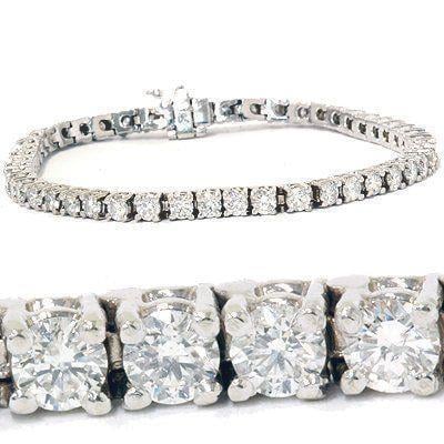 22760 7 Ct Round Cut Diamond Solid 14k White Gold Tennis Bracelet