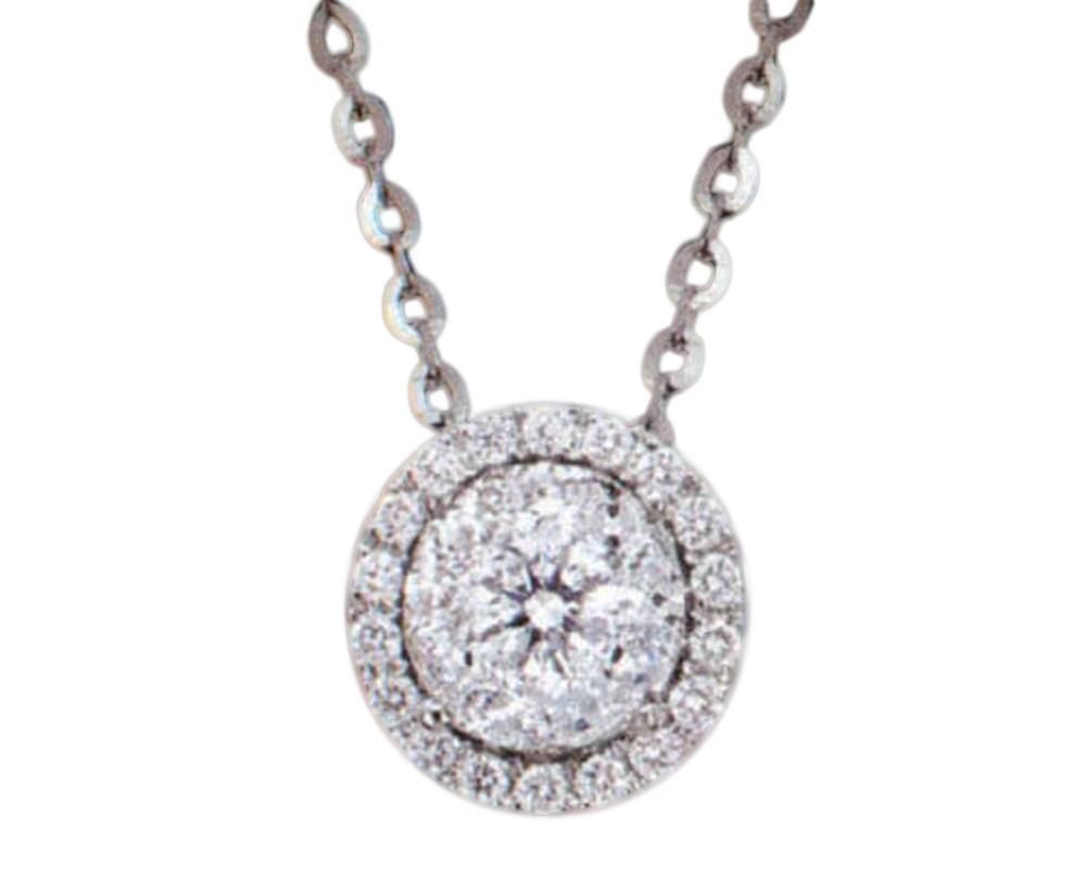 14841 1.07 Ct Sparkling Diamonds Pendant Necklace With Chain