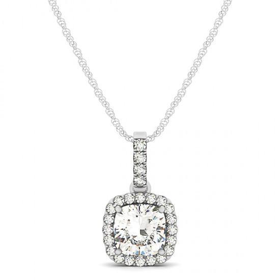 11150 1.35 Ct Diamonds Pendant 14k White Gold Without Chain Necklace