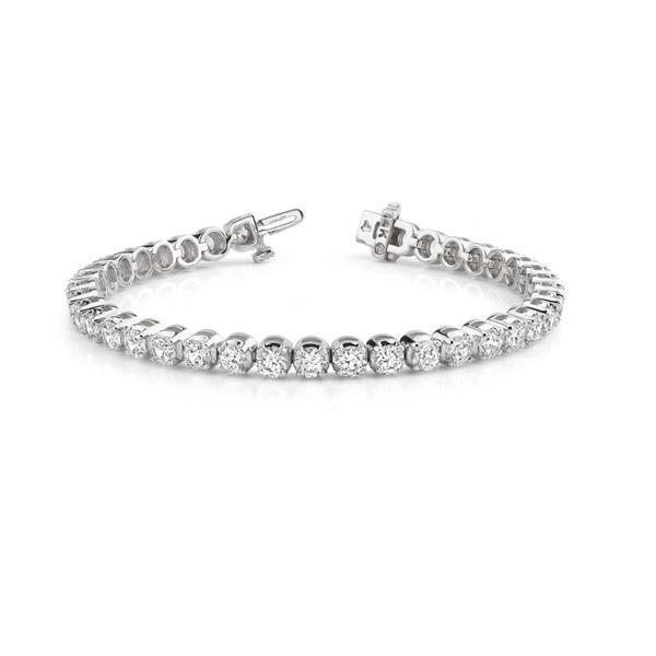 22358 16 Ct Round Cut Sparkling Diamonds 14k White Gold Tennis Bracelet