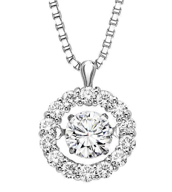 19849 1.85 Ct Prong Set Diamonds Lady Pendant Necklace - 14k White Gold