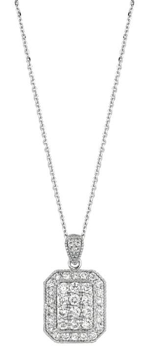 Hc10898 1.17 Ct Round Brilliant Diamond Necklace Pendant With Chain Solid Gold 14k - Color G-h - Vs2 & Si Clarity