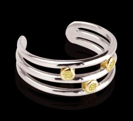 5649 2.10 Ct Cuff Yellow Canary Diamond Bangle