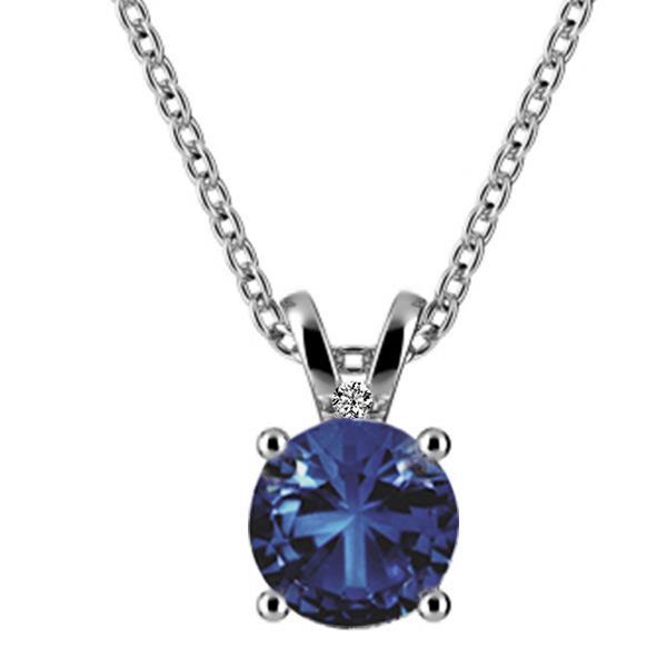 Hc10949 2.15 Ct Blue Sapphire With Diamond Lady Necklace Pendant, White Gold 14k Blue-g - Aaa & Vvs1 Clarity
