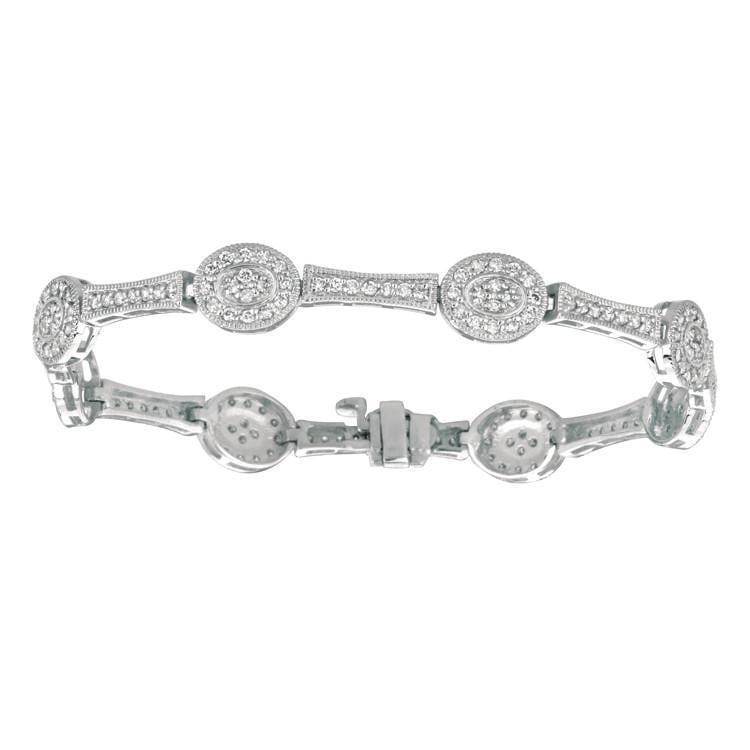 5964 1.75 Ct Diamond Pave Statement Bracelet Round Diamond Solid Gold Tennis Bracelet